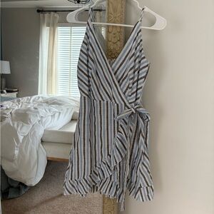 Altar'd State Blue and White Striped Mini Dress
